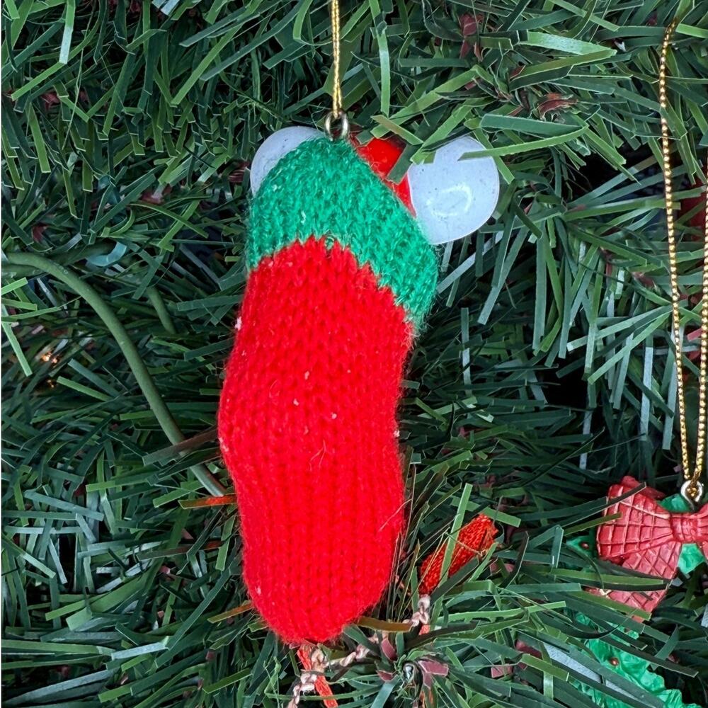 Vintage Mouse in Knit Stocking Ornament - Picture 3 of 4